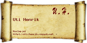 Uti Henrik névjegykártya